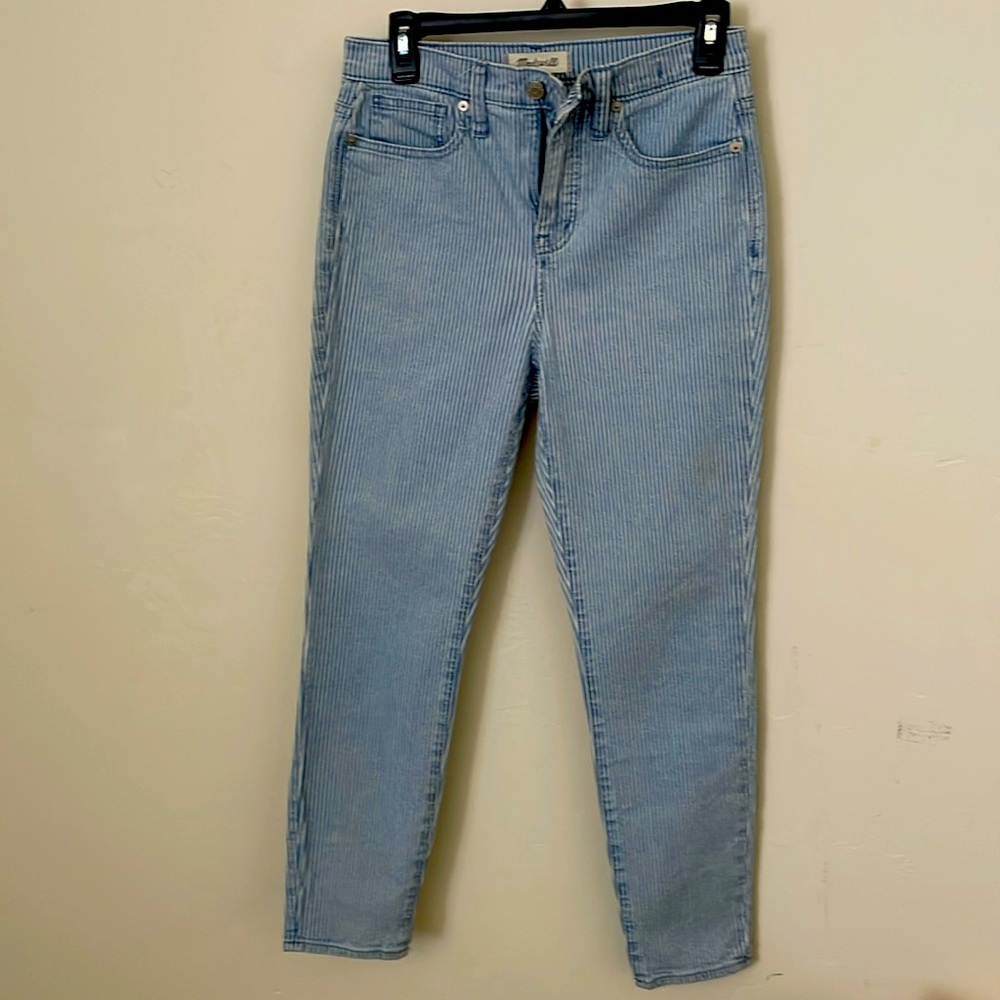 MADEWELL Stripe Jean Sz 26 Pre own Blue White Pinstripe